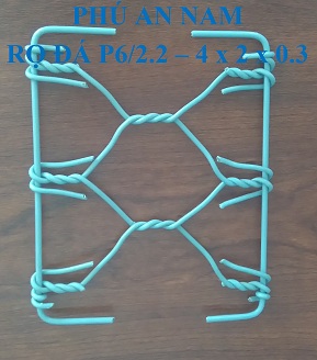 Rọ đá mắc lưới P6 dây đan 2.2 mm kích thước (4 x 2 x 0.3)m, rọ đá mạ kẽm, rọ đá bọc PVC, rọ đá