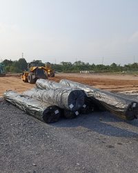 Rọ đá và vải địa kỹ thuật trong dự án nối đường tỉnh lộ TL943 với đưởng tỉnh lộ TL960.