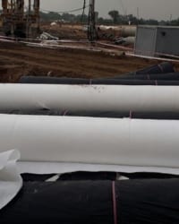 Rọ đá và vải địa kỹ thuật trong dự án khu dân cư ven sông ở Bình Chánh