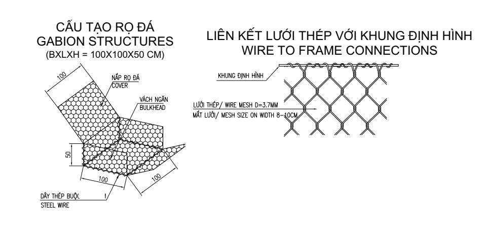 Bản vẽ thiết kế rọ đá P8/2.7mm (1x1x0.5)m – 0 vách