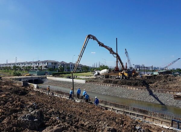 Thi công rọ đá tại công trình